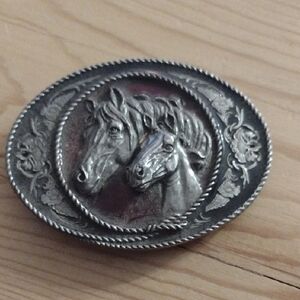 Silver Horse Belt Buckle Made In USA
